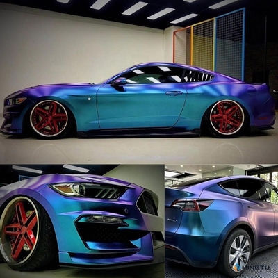 Автомобильная виниловая обертка 3M Матячая глянцевая металлическая камелионная самоклеящаяся пленка для автомобильного кузова